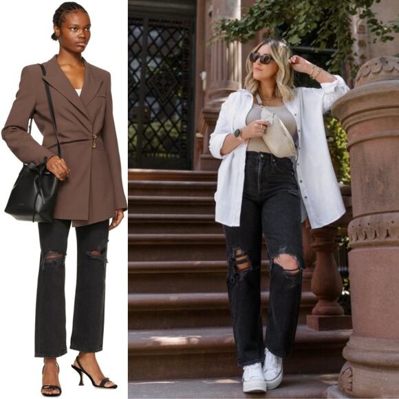 AGOLDE | 90’s Mid Rise Loose Smokestack Black Straight Leg Jeans 25 - Picture 2 of 11